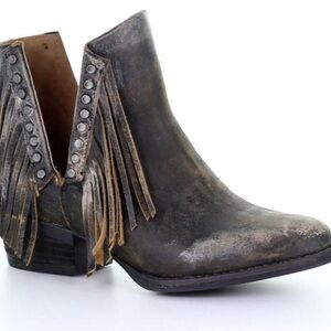 Circle G by Corral Brown Ankle Boots with Fringe